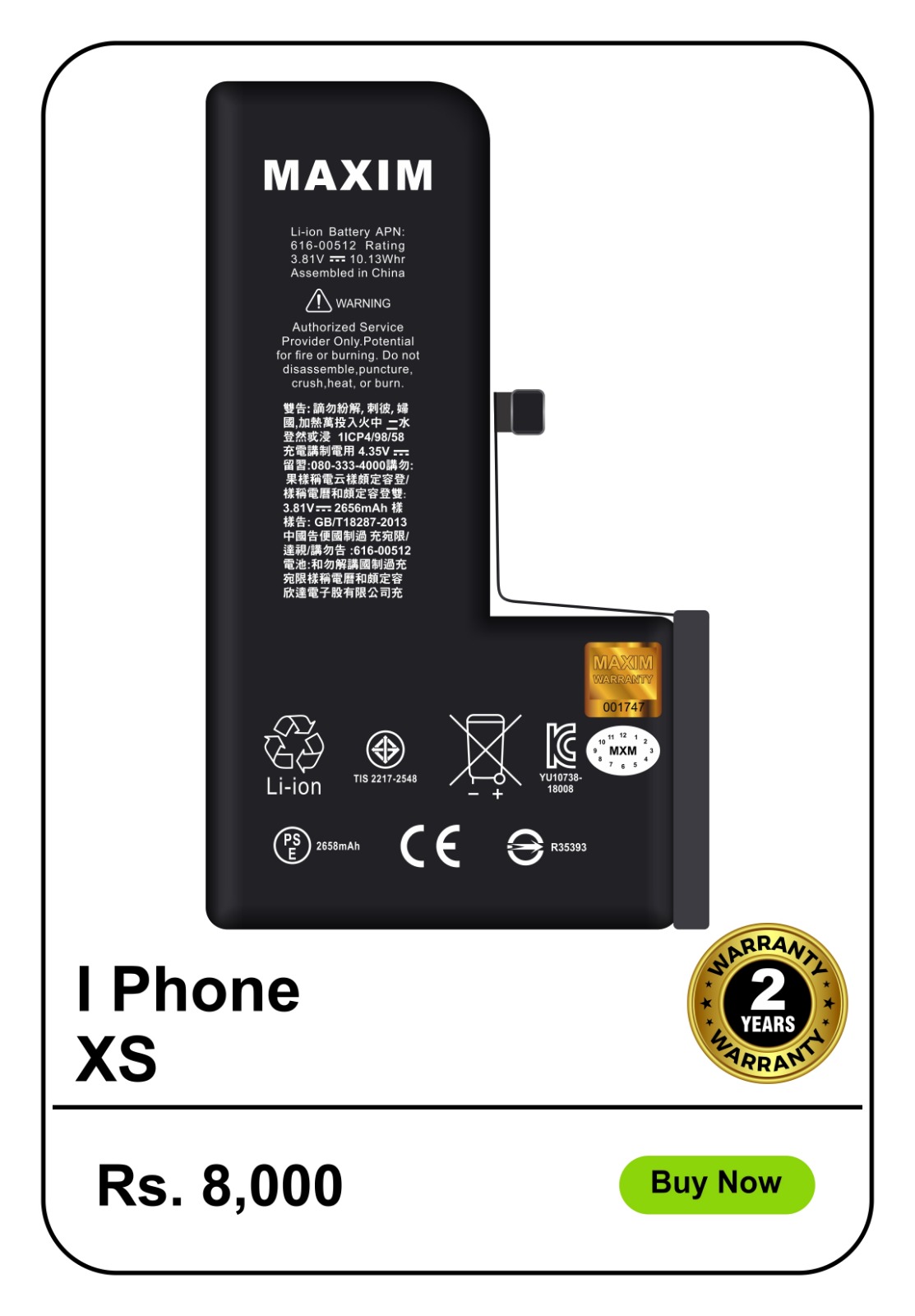 Iphone xs battery for sale